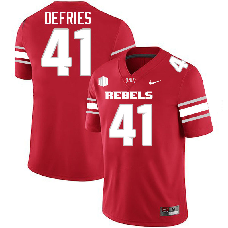 #41 Brock DeFries UNLV Rebels College Football Jersey Stitched-Scarlet